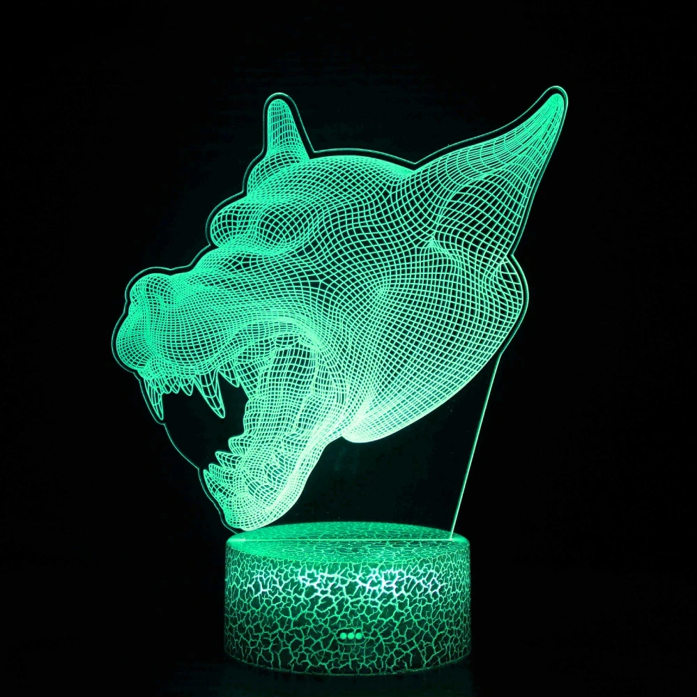 Nighdn Wolf Nachtlicht für Kinder Acryl führte 3D Illusion Lampe 7 Farbwechsel Weihnachten Geburtstags geschenk für Jungen Zimmer Nachttisch lampe