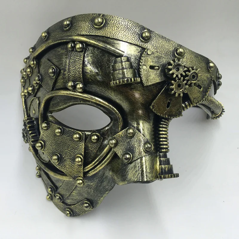 

Steampunk Phantom Masquerade Cosplay Mask Ball Half Face Men Punk Costume Halloween Party Costume Props