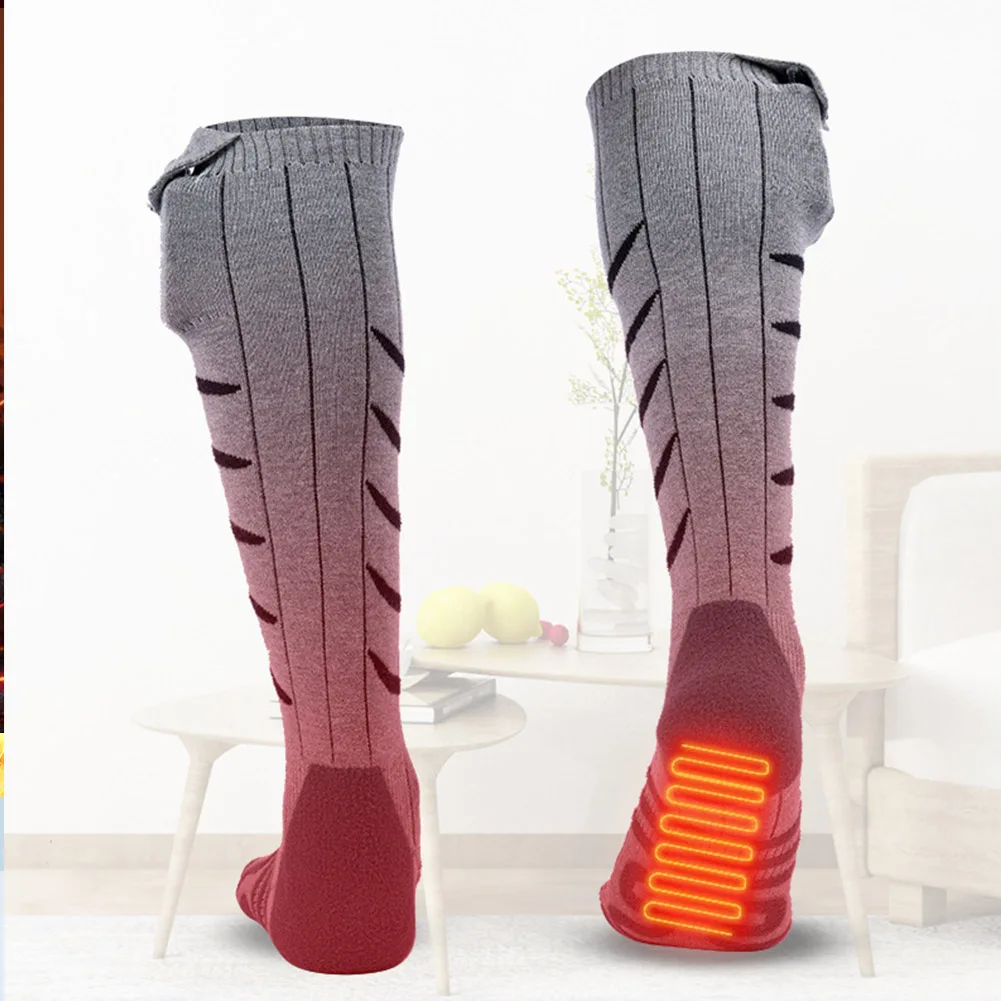 1 paar outdoor anti-koude warme sokken heren dames winter warme elektrisch verwarmde sokken verdikking skikousen wandelen sportsokken
