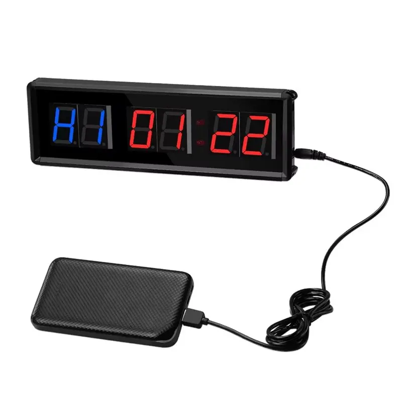 ABKO-Timer LED dengan Remote Control yang Dapat Diprogram, Timer Interval, Timer Garasi, Jam Latihan Olahraga, Timer Gym
