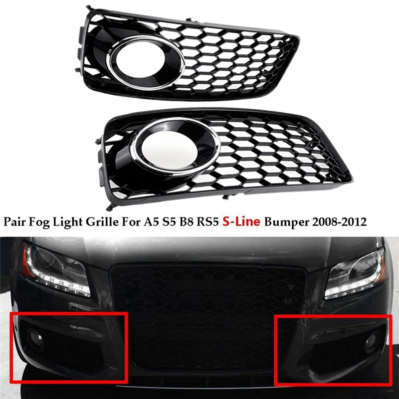 8T0807681B 8T0807681D Front Bumper Fog Light Grille Ventilation Grille Automobile for Audi A5 S-Line S5 B8 RS5