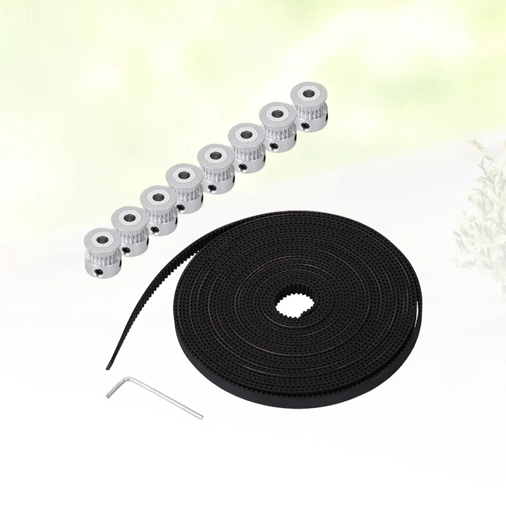 

8Pcs 3D Printer Parts 5mm 16 Teeth -2 Timing Pulley Wheels 5m Belt High Repetition Accuracy Durable Timing Belt