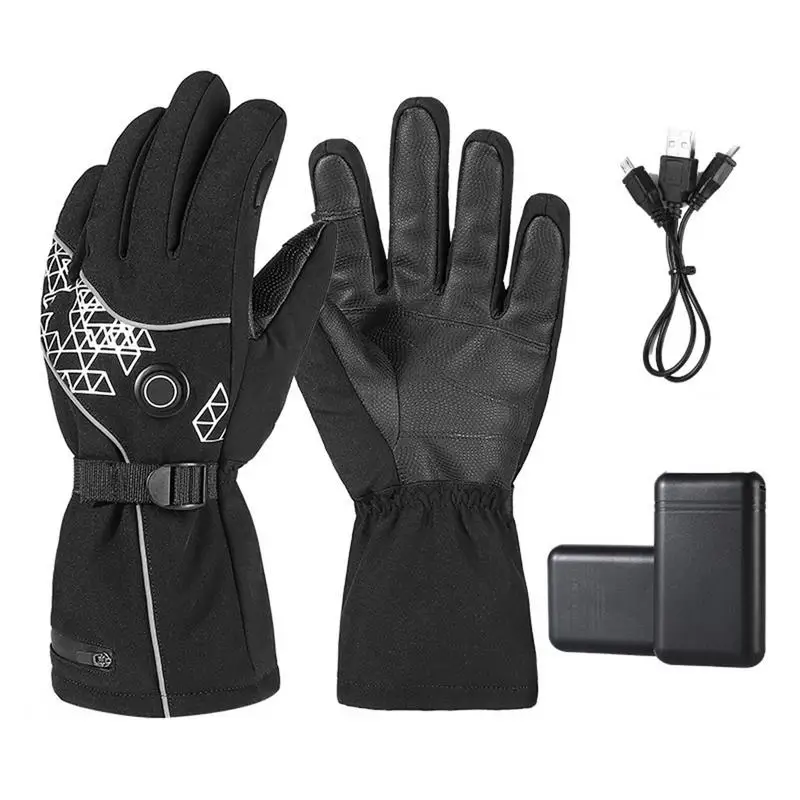 

Heated Gloves Waterproof Rechargeable Electric Heated Gloves 4000 MAh Battery Powered Cold Weather Heating Gloves For Men Women