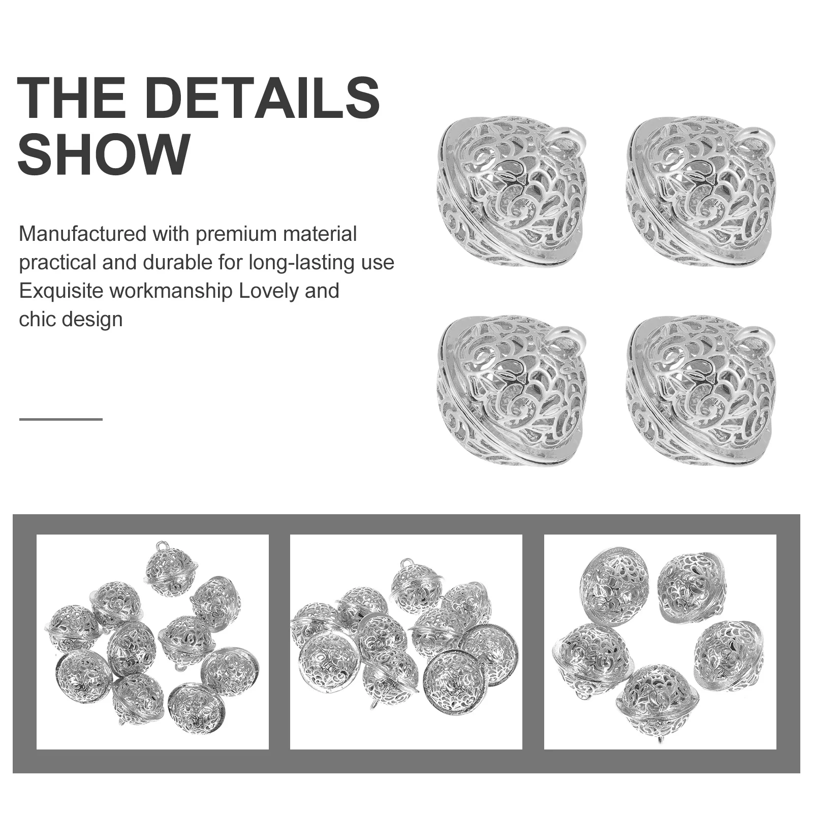 

10pcs Electroplated Hollow-Out Bells Keychain Tin Alloy Bell Pendant For Christmas Decoration Gift Diy Craft Purse Hanging