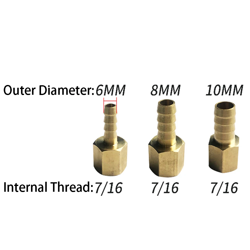 Vacuümpomp Messing Connector 6/8/10/12Mm Messing Adapter Koper Snelkoppeling 7/16 Voor Olie Waterpomp Luchtcompressor Accessoires
