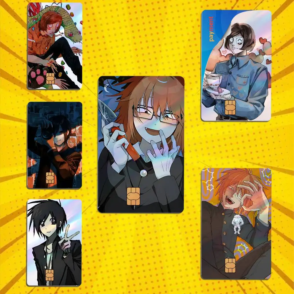 Satoru Tsukada Randal Luther Von Ivory Laser shimmer Credit Card Skin Party Stickers For Visa Bank Card Bus Metro Access Card