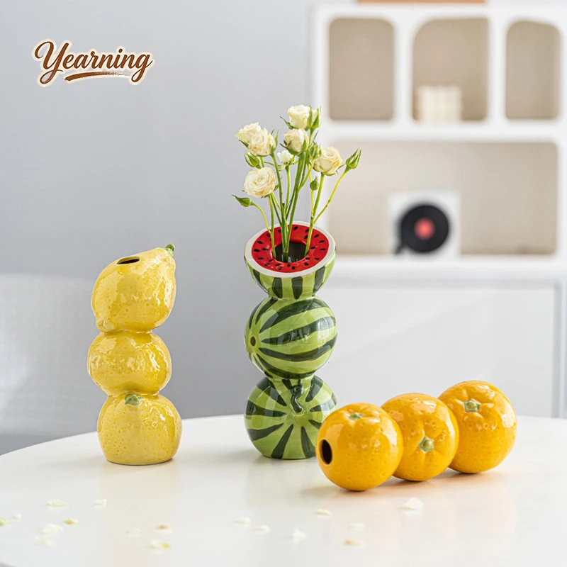 

Nordic Minimalist Flower Vase | Modern Fruit Design Home Decor for Desktop Living Room Ornament
