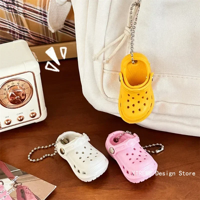 Creative Simulation Mini EVA Hole Shoes Keychain Pendants Colorful Croc Shoe Charms For DIY Car Key Bag School Bag Backpack