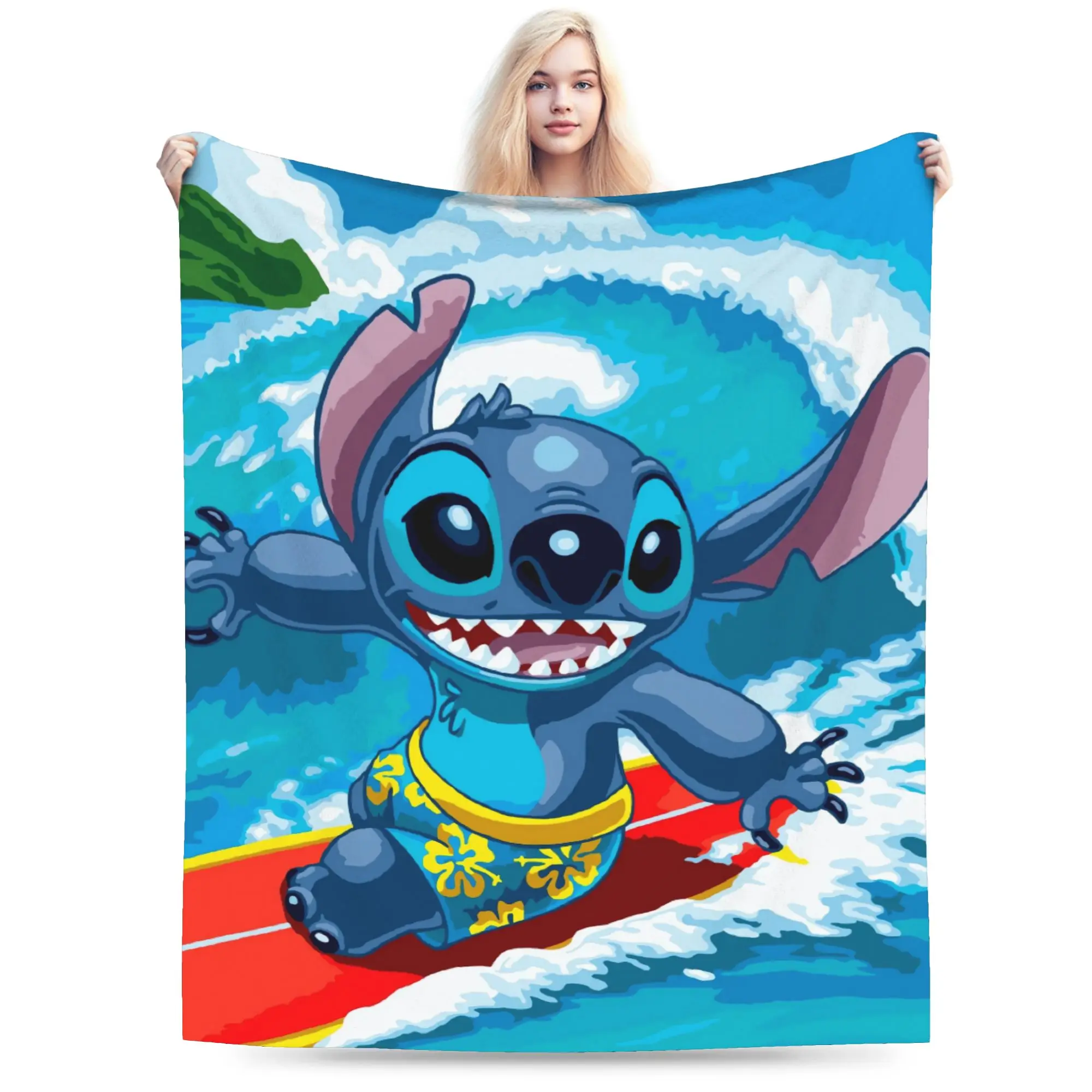 

Одеяло с рисунком Лило и Стич, флисовое осенне-зимнее многофункциональное легкое тонкое одеяло для дома, дорожное одеяло