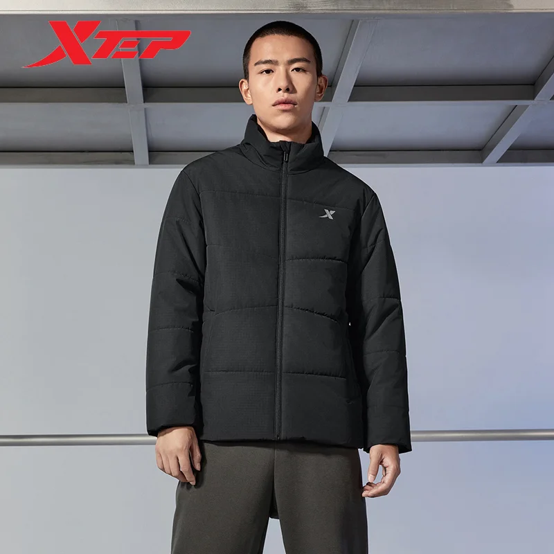 Xtep Cotton Clothes For Men 2023 Winter Comfortable Stand Collar Men\'s Coat Keep Warm Normcore Casual Classics Tops 877429180055