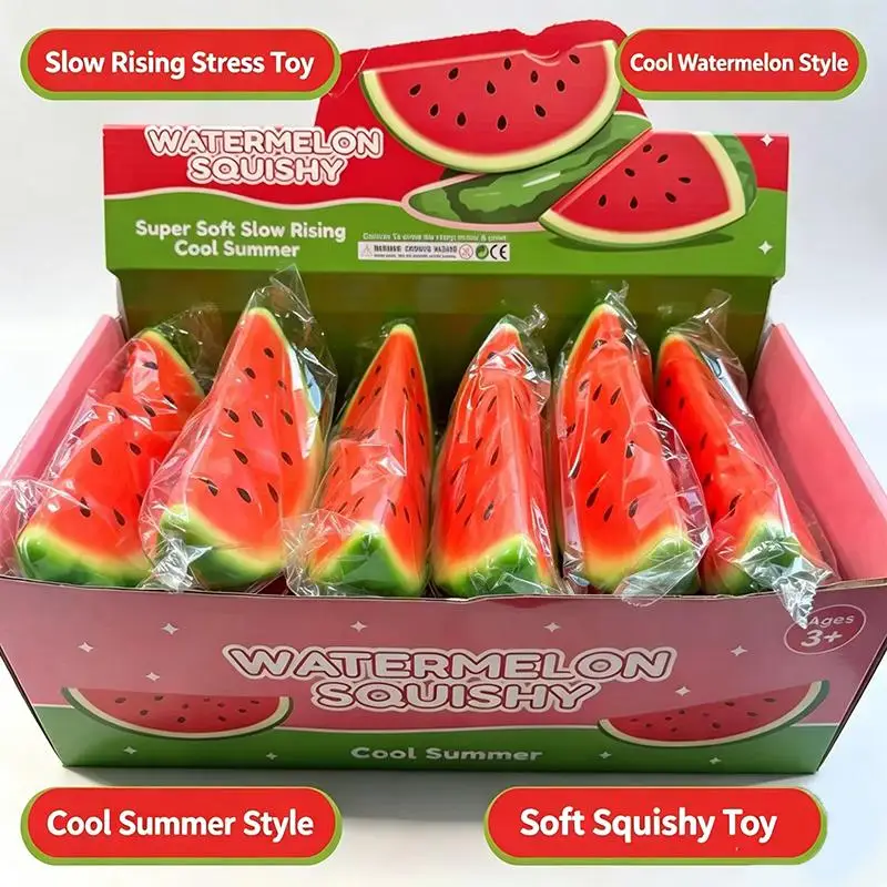 NEW Kawaii Watermelon Slow Rising  Toy Fruit Stress Relief Squeeze Toy For Kids Christmas Party Favor Decompression Gift