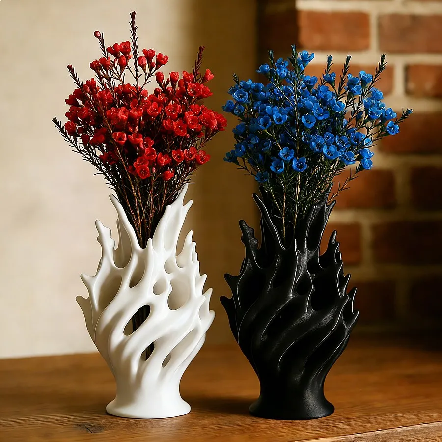 Lightweight Plastic Flower Vase for Living Room Dining Table Office Home Decor