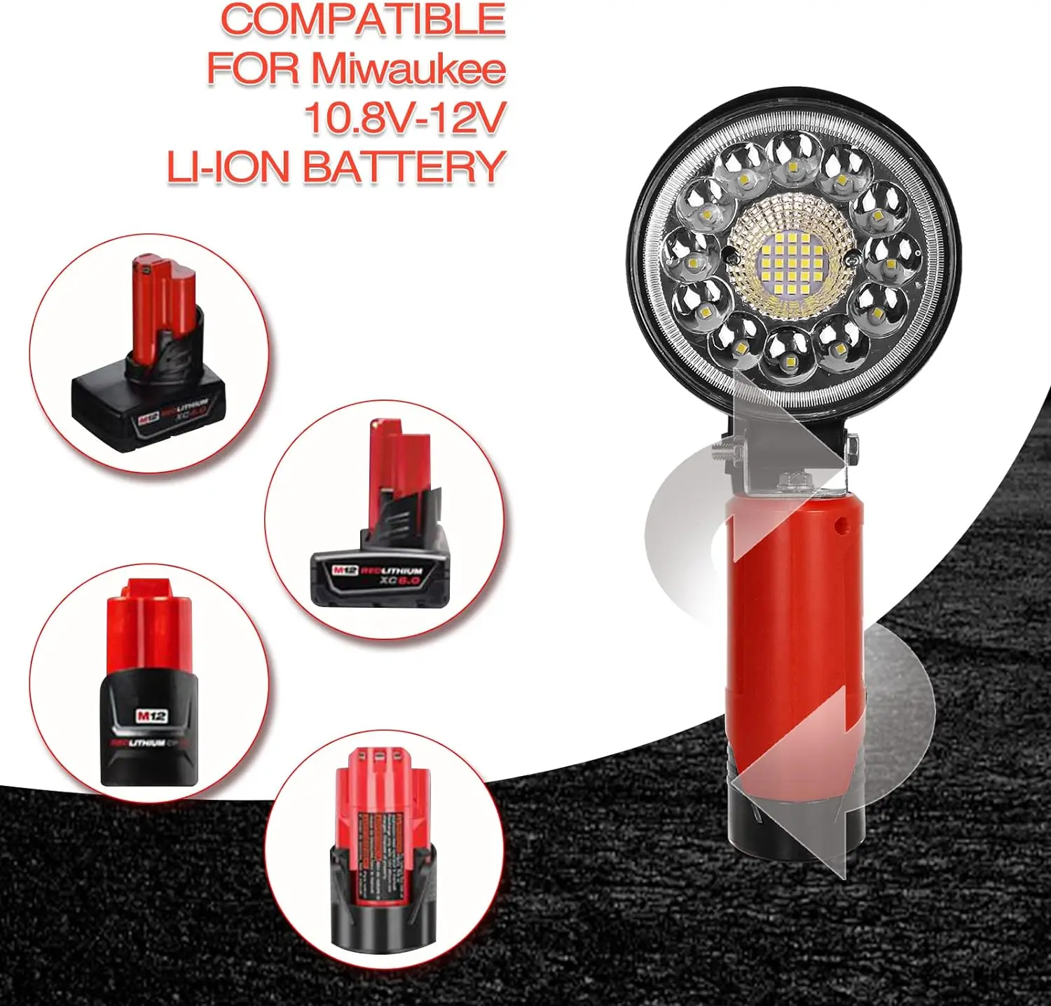 LED Arbeits licht schnur los für Milwaukee 27w 6000lm m12 Not licht Beleuchtung Lampe