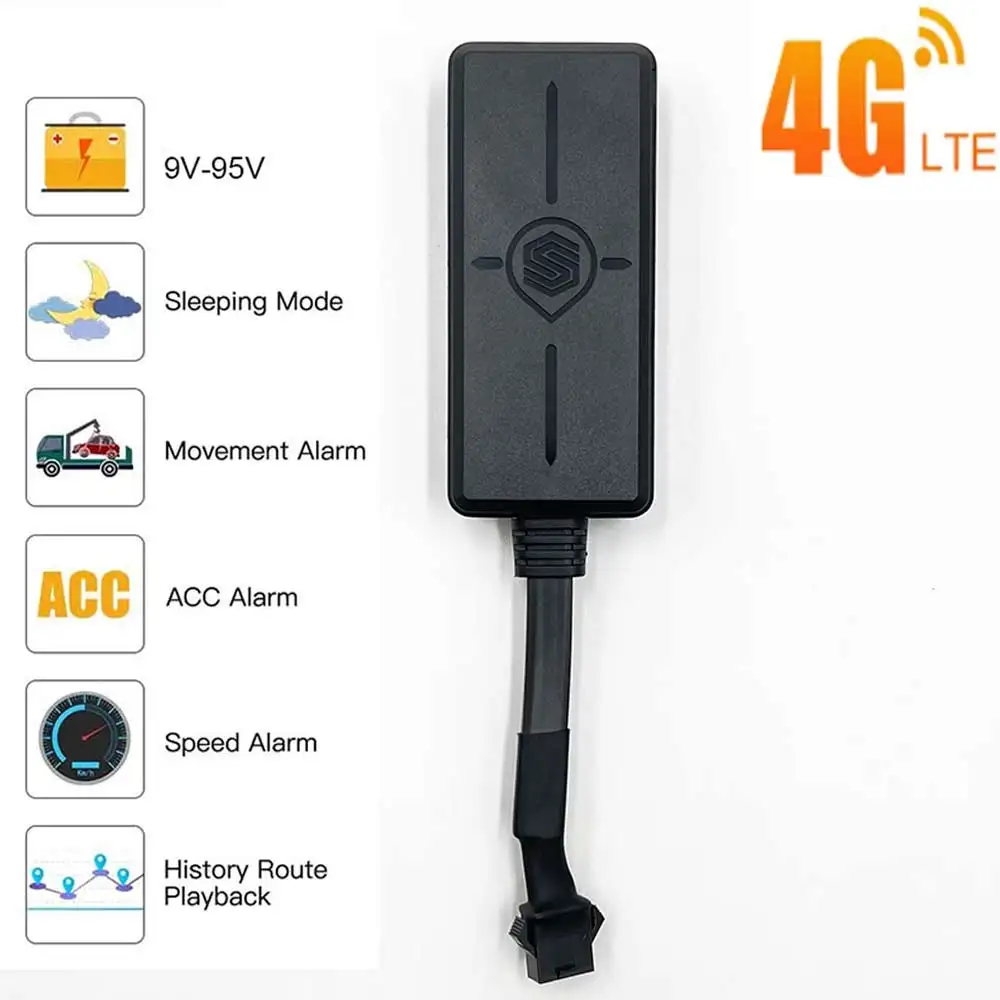

2025 4G GPS-трекер Автомобильный 9-95 В Мотоцикл 4G GPS-трекер Отключение масла Авто GPS GSM-локатор Устройство слежения Ударная сигнализация