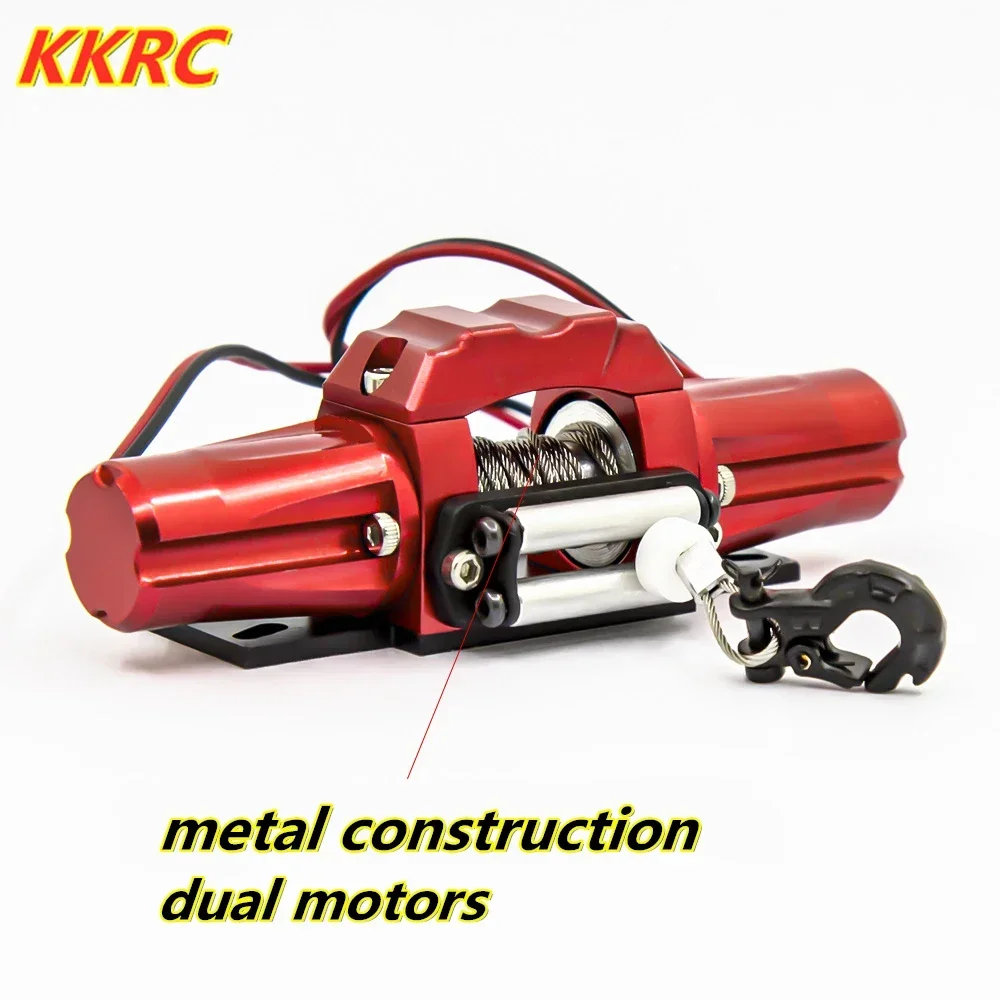 

GGRC Double Motor Simulated Winch Electric Self-rescue Winch For 1/10 RC Crawler Car D90 Axial SCX10 TRX-4 D110 TF2 Tamiya CC01