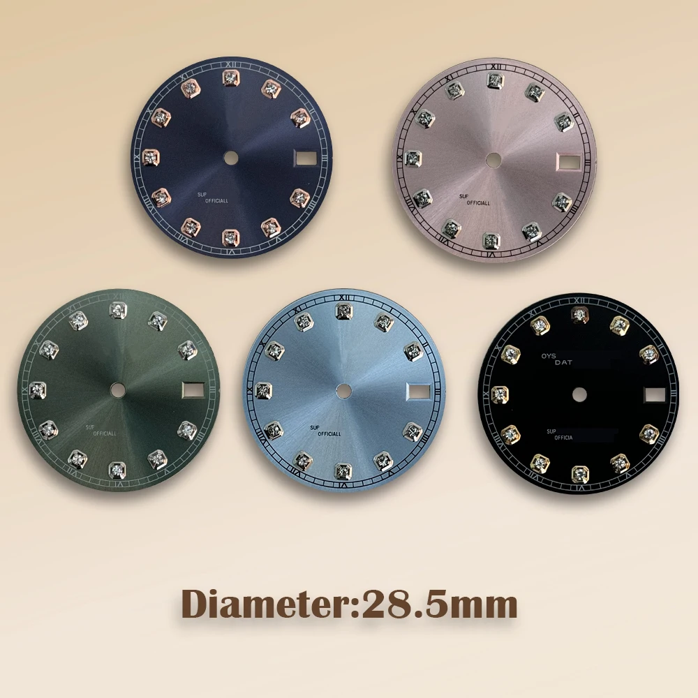 28.5mm High-quality Diamond Dial S Logo NH35 Dial Suitable For NH35/NH36/4R/7S Japanese Automatic Movement Watch Accessories