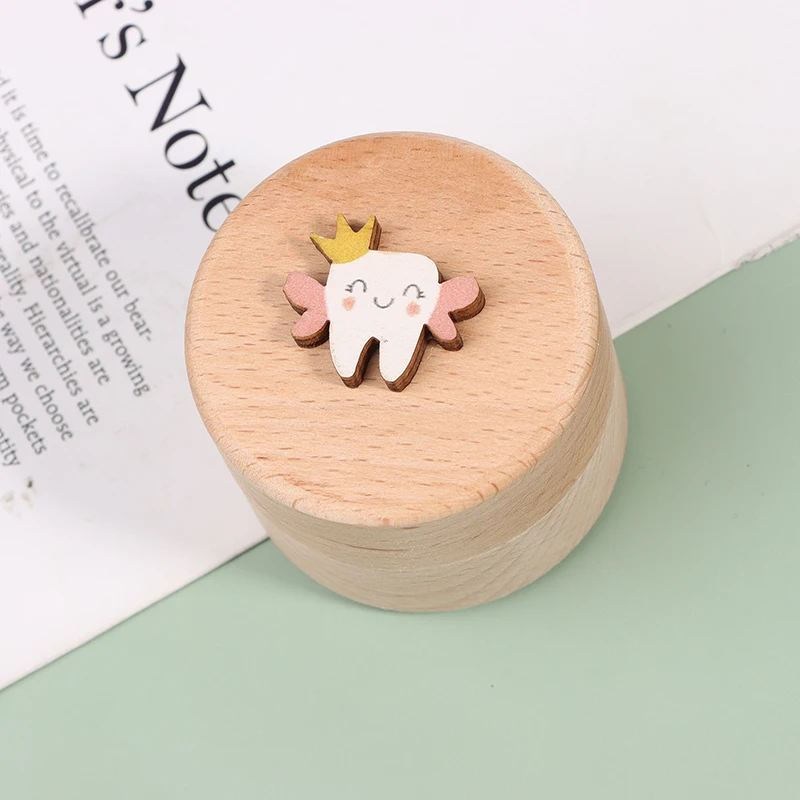 1PC Baby Teeth Box For Children Teeth Collection Commemorative Box Fetal Hair Umbilical Cord Preservation Wooden Box