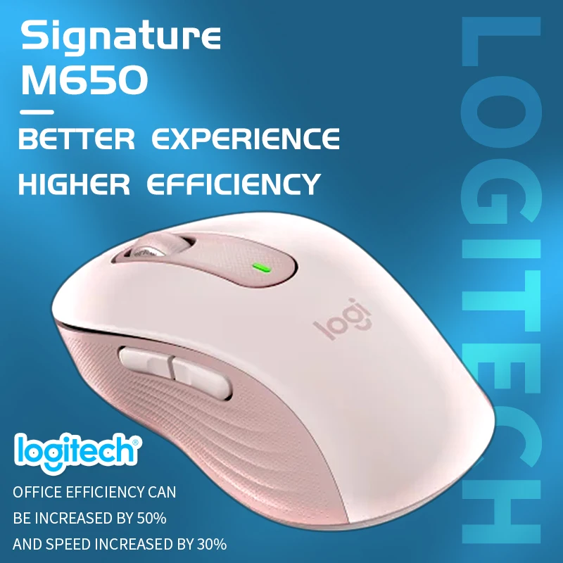 

Logitech Signature M650 Wireless Bluetooth Mouse Light Sound Business Notebook Tablet Bluetooth Light Silent Dual Mode Home Offi