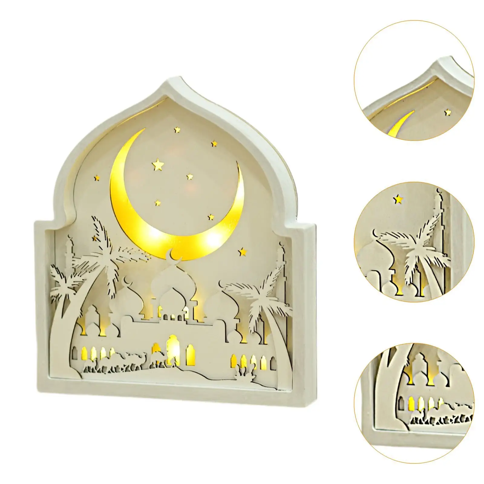 Eid Mubarak Decoration Arabic Moon and Stars Luminous Muslim Table Decor