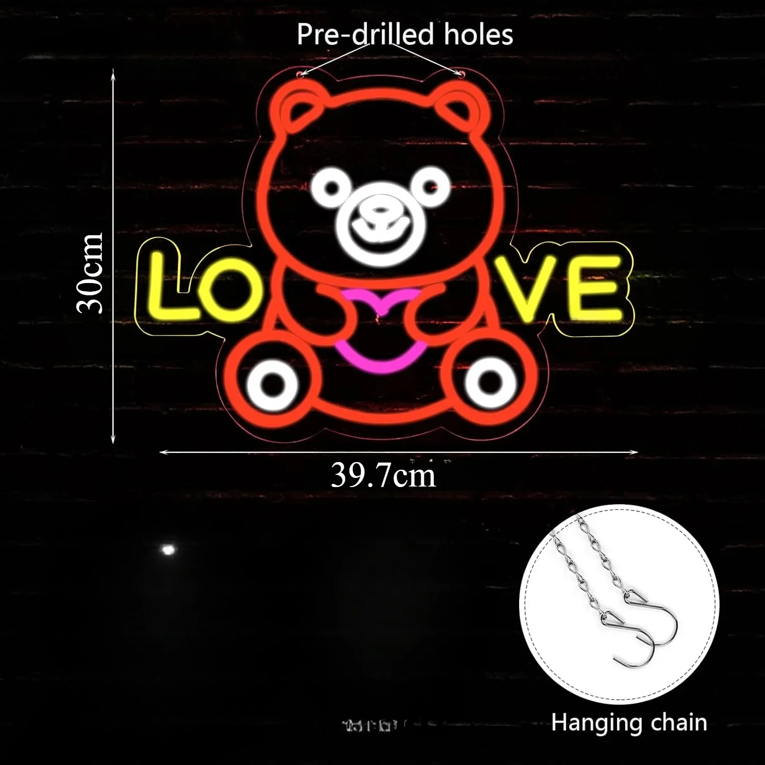 Teddy Bear Led Neon Light Sign USB Powered Aesthetics Neon Sign For Wall Decor Room Party Cute Wall Art Decor Birthday Gift
