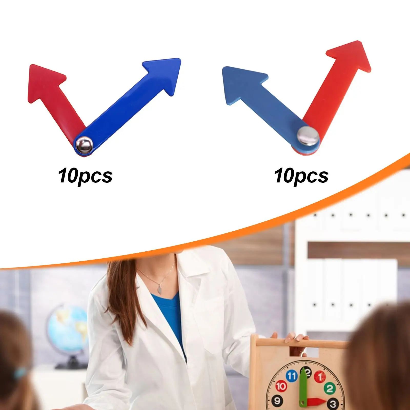 Kit lancette dell'orologio da 10 pezzi Concepti coinvolgenti, parti di ricambio, oggetti di scena, strumenti per raccontare le mani dell'orologio didattico per ragazzi artigianali scolastici a casa
