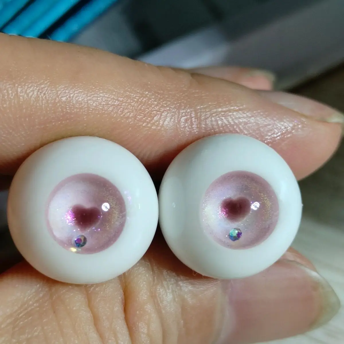 New Doll Eyes 12/14/16mm for Bjd Doll Plaster Eyeball Simulated Glass Eye Pink Diy Girl Toys Dress Up Fashion Doll Accessories