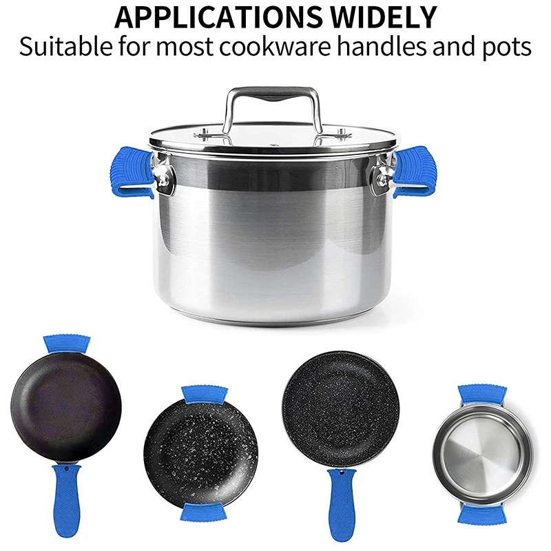 New Silicone Hot Handle Holder For Cast Iron, 3 Pack Pot Handle Sleeve Non Slip Rubber Cover Set For Skillet Frying Pan