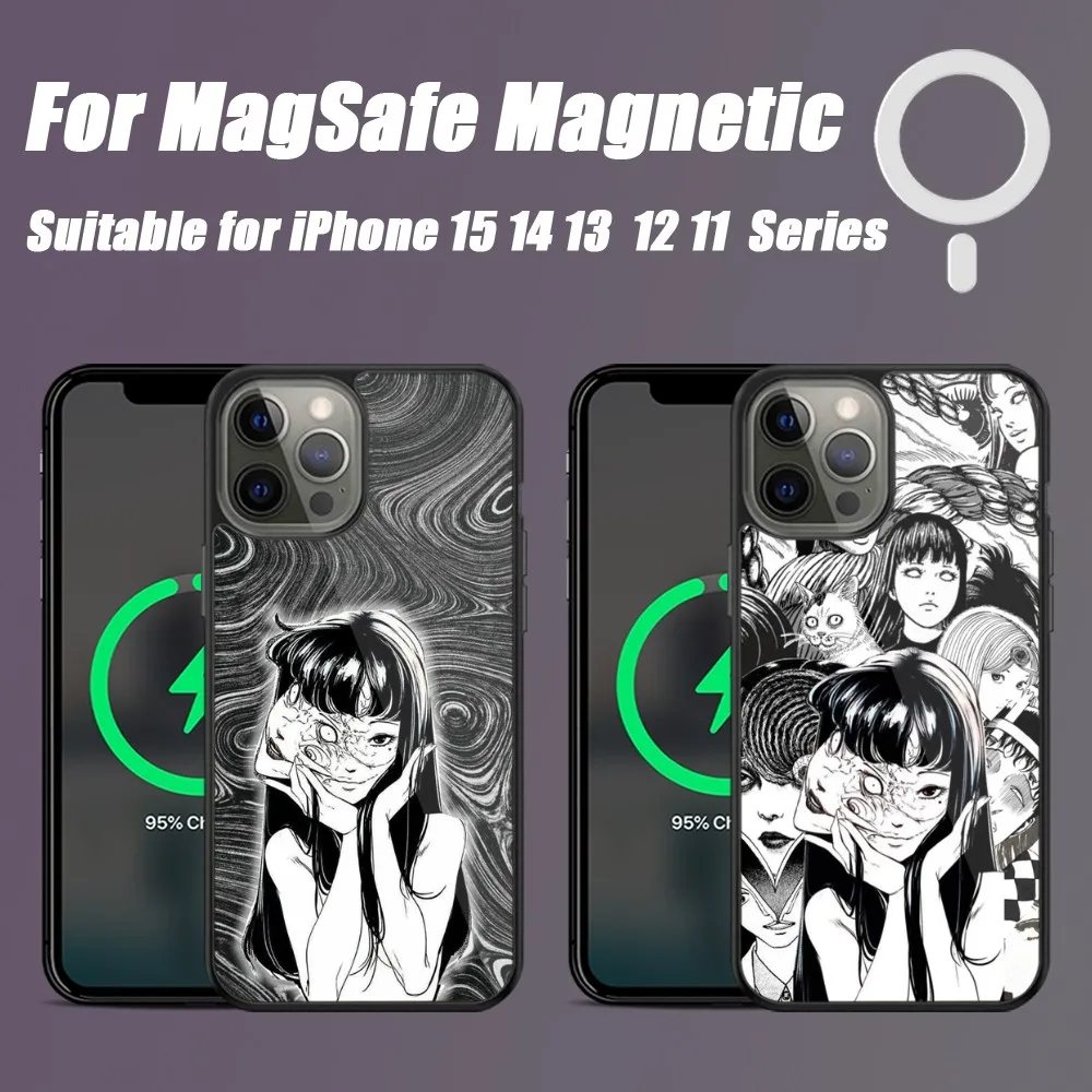 Junji Ito Phone Case For iPhone 15 14 13 12 11 Pro Max Plus Phone Magnetic for Macsafe Cases Cover