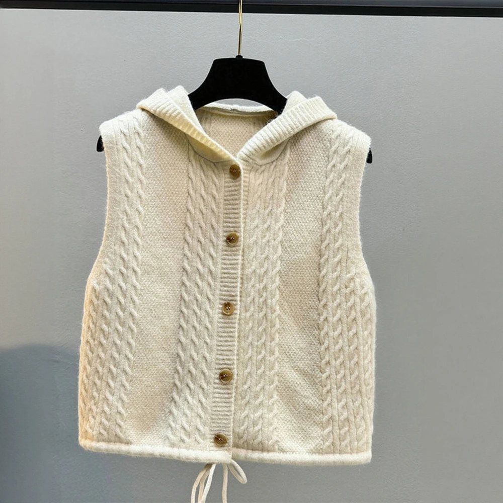 

Women's Simple All Seasons Sleeveless Hoodie Vests Regular Fit Plain Daily