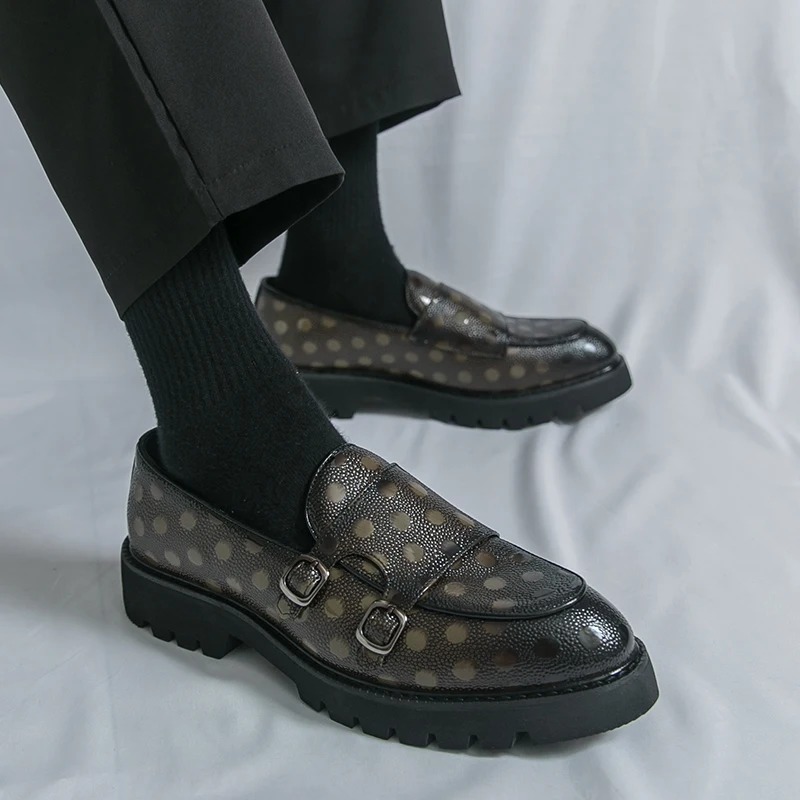 

Men's casual loafers Luxury designer style Party or office plus size Thick soled leather shoes suit 38-48 Hot selling New