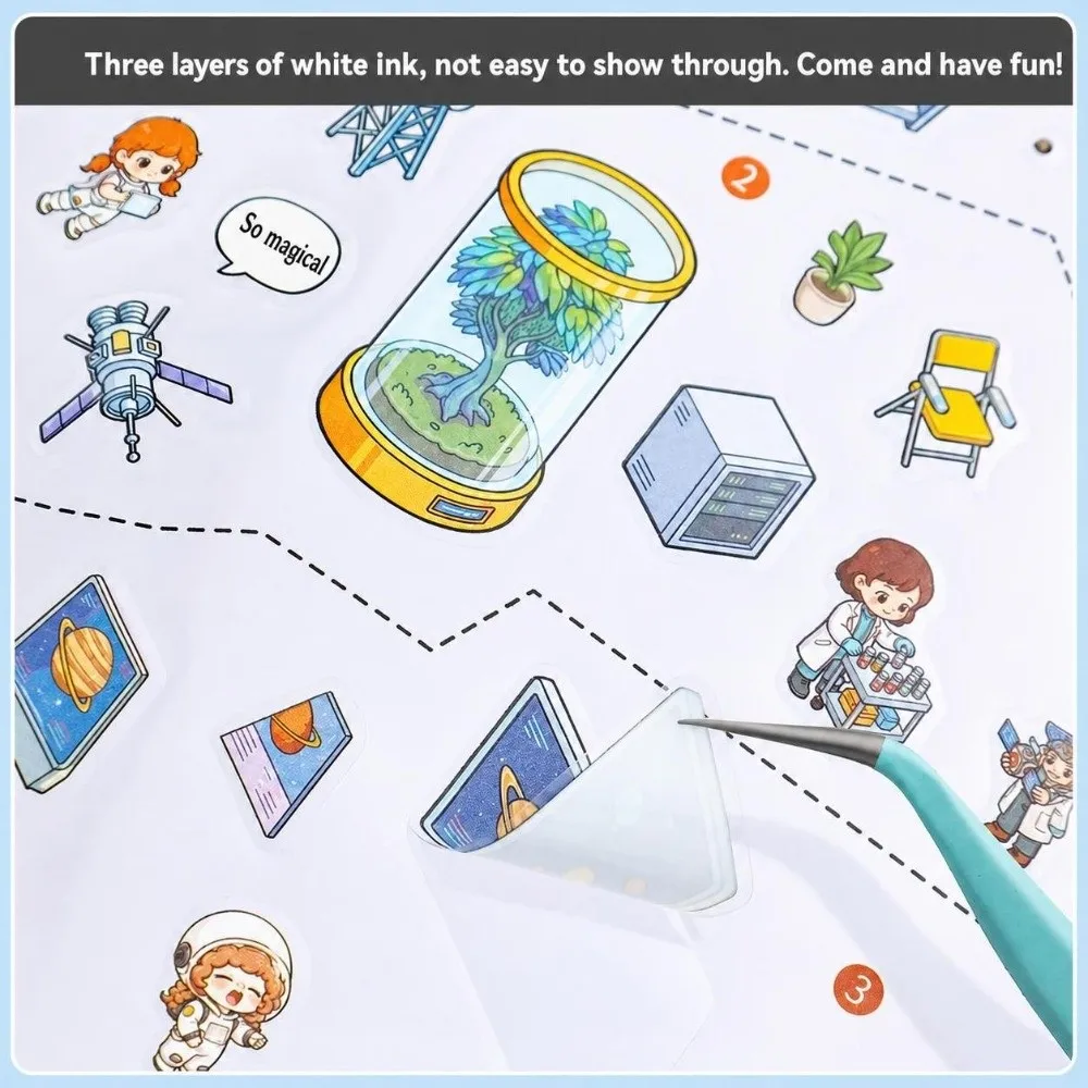 Creative Fantasy Wonderland 3D Miniature Scene Stickers Stress‑relief Collage Landscape Stickers DIY Cabin Scene Sticker