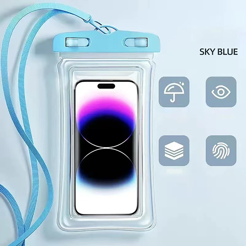 Universele waterdichte tas voor mobiele telefoons met touchscreen Zwemmen Drifting Zelfsluitende tas PVC transparante telefoonhoes