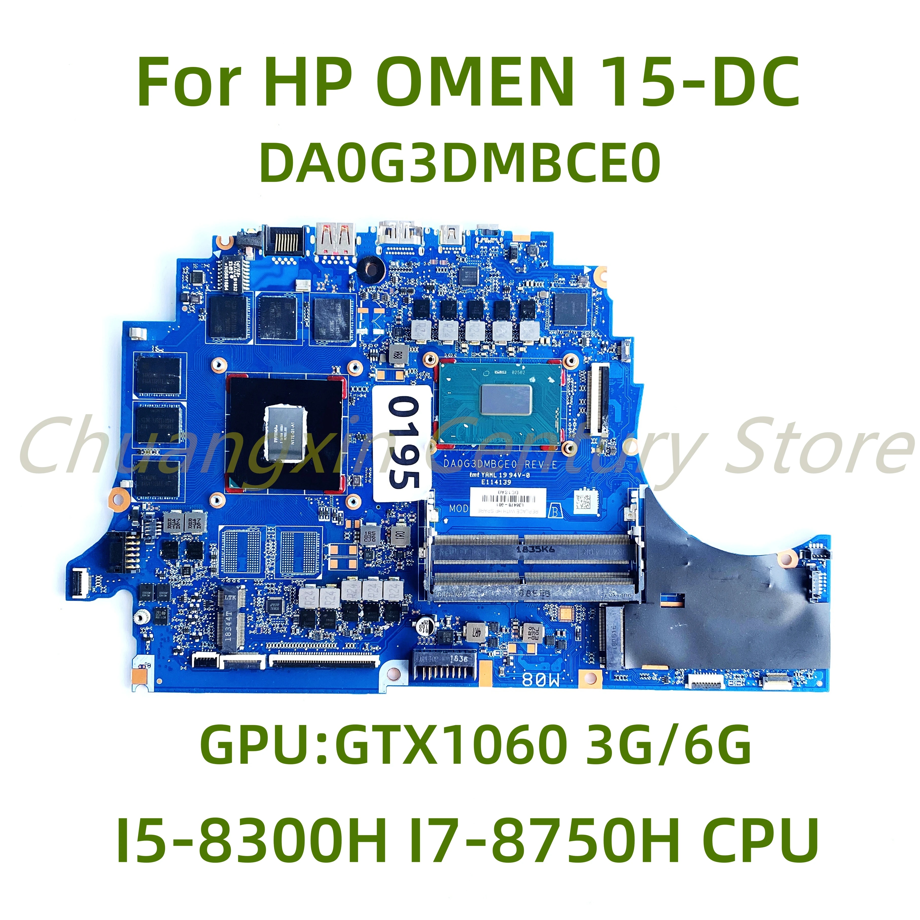 DA0G3DMBCE0 motherboard Suitable for HP OMEN 15-DC laptop with I5-8300H I7-8750H CPU GPU: GTX1060 3G/6G 100% Tested Fully Work