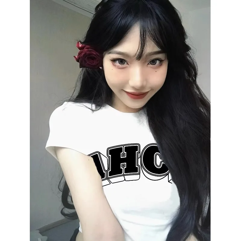 

Short Sleeve T-Shirts Womens Cute Butterfly Embroidered Tops Summer Chic Comfortable Lightweight Korean Style Retro Casual