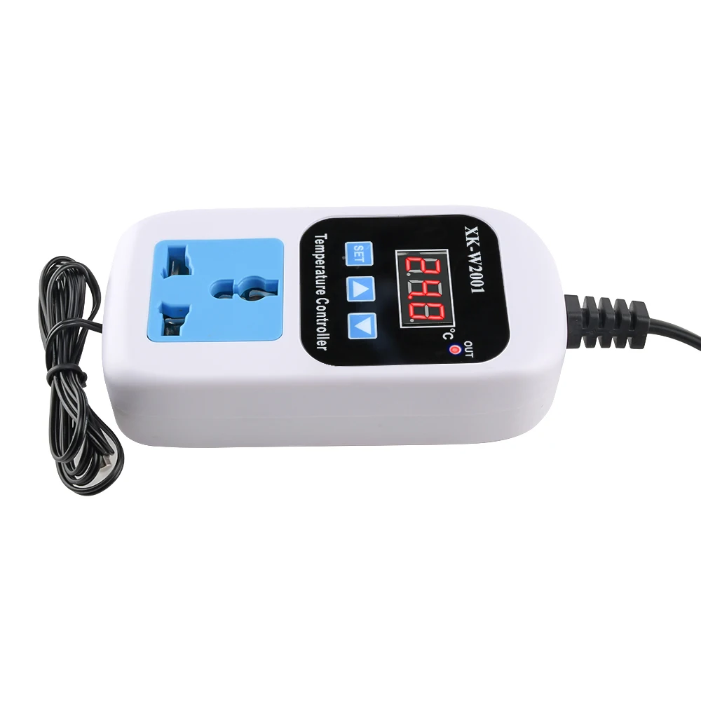 W2001 Digital Control Temperature Microcomputer Thermostat Switch Thermometer New Thermoregulator With Probe 110-220V 1500W EU