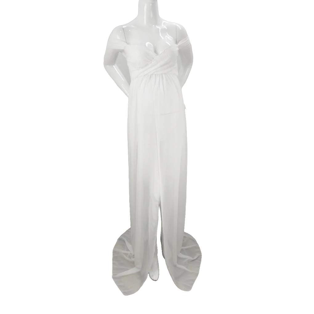 Платье для фотосессии для беременных, платье для стрельбы с разрезом спереди, длинные платья для беременных, женская одежда для фотосессии, реквизит, кружево, белое