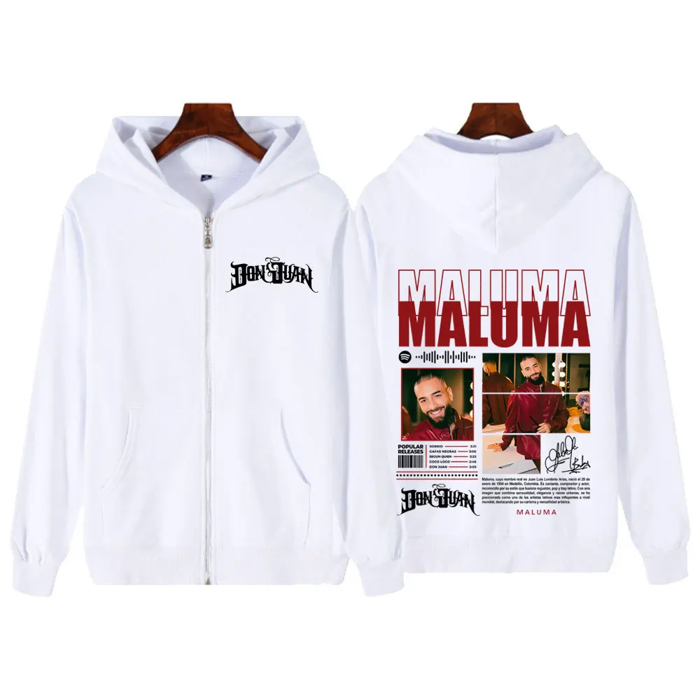 مغني الراب مالوما جولة 2025 الجرافيك زمم هوديي الرجال النساء موضة الهيب هوب البلوز سميكة عادية خمر سستة بلوزات القمم