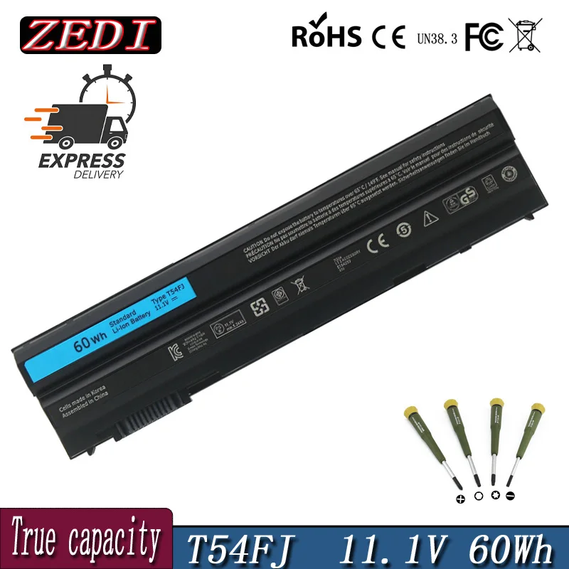 ZEDI T54FJ 60WH 11.1V Laptop Battery for Dell Latitude E5420 E5430 E6120 E5520 M5Y0X E5530 E6420 E6420 E6430 E6520 8858x