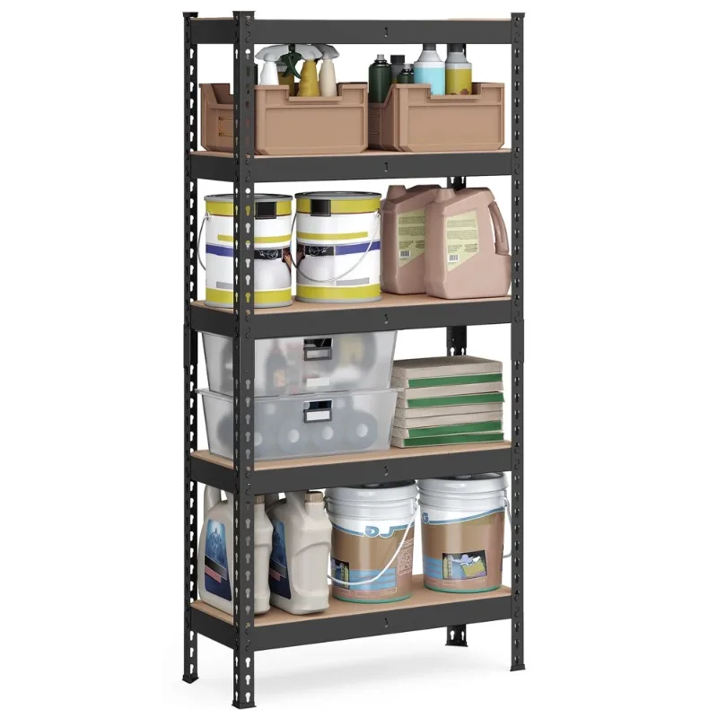

5-Tier Storage Shelves Metal Garage Storage Boltless Assembly Adjustable Shelving Unit 11.8 x 29.5 x 59.1 Inches Load 1929 lb fo