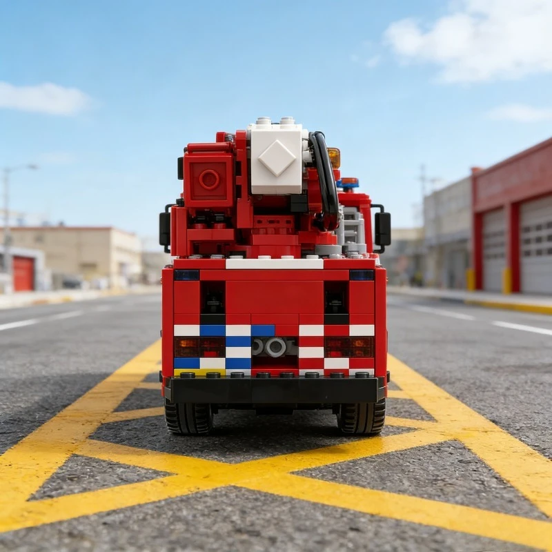 864PCS Modular Fire Truck Building Kit - DIY Technical Model for Teens & Adults Gift