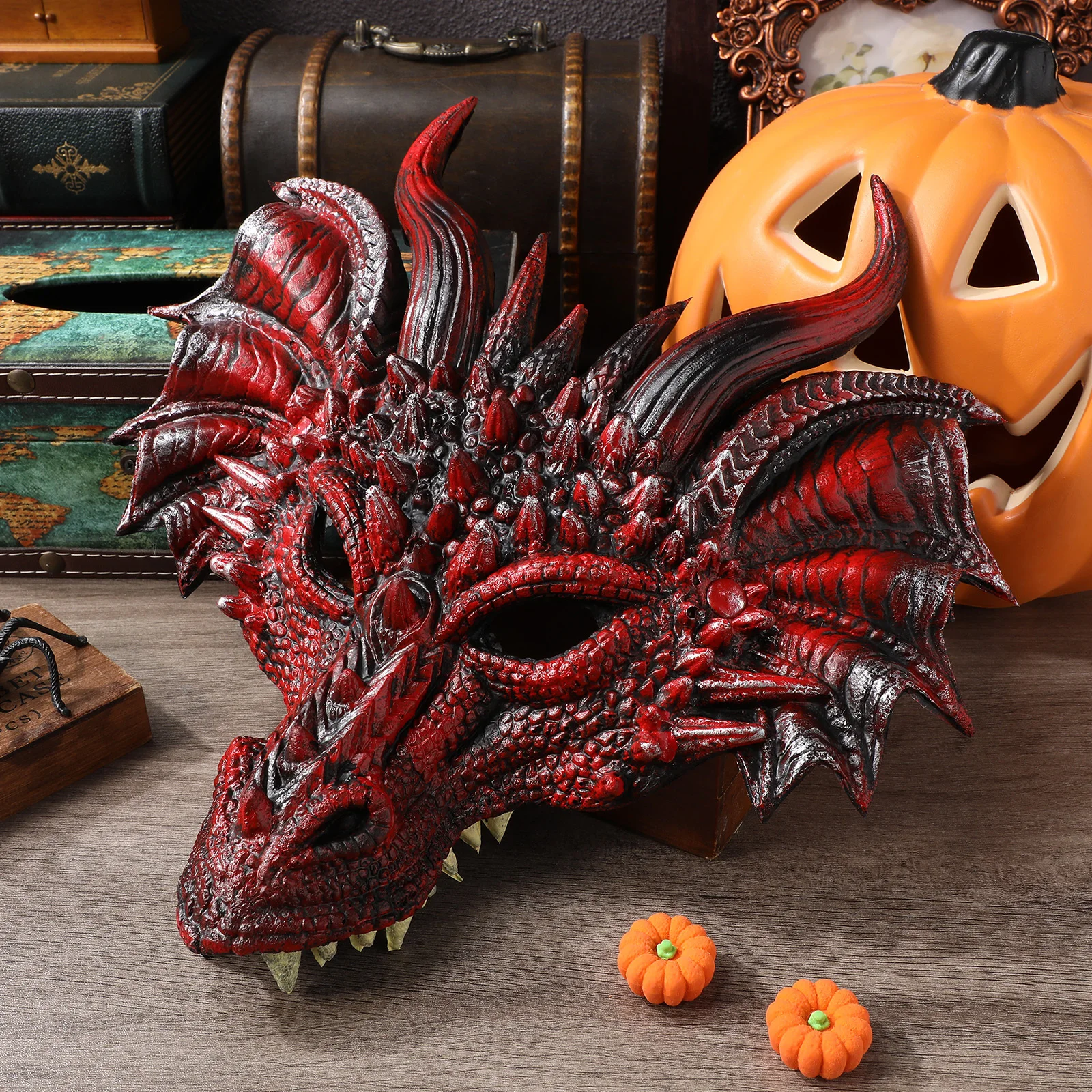 

Scary Dragon Mask for Halloween Party Costume Dress Up Horror Mask Prop Lightweight Comfortable Fit for Adult Cosplay Carnival