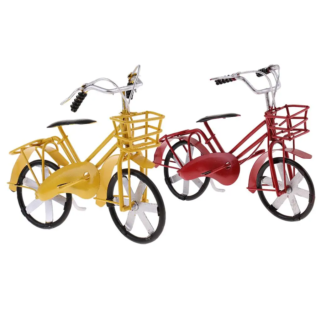 Artificial Exquisite Tin Bike Model for Home Office Decoration