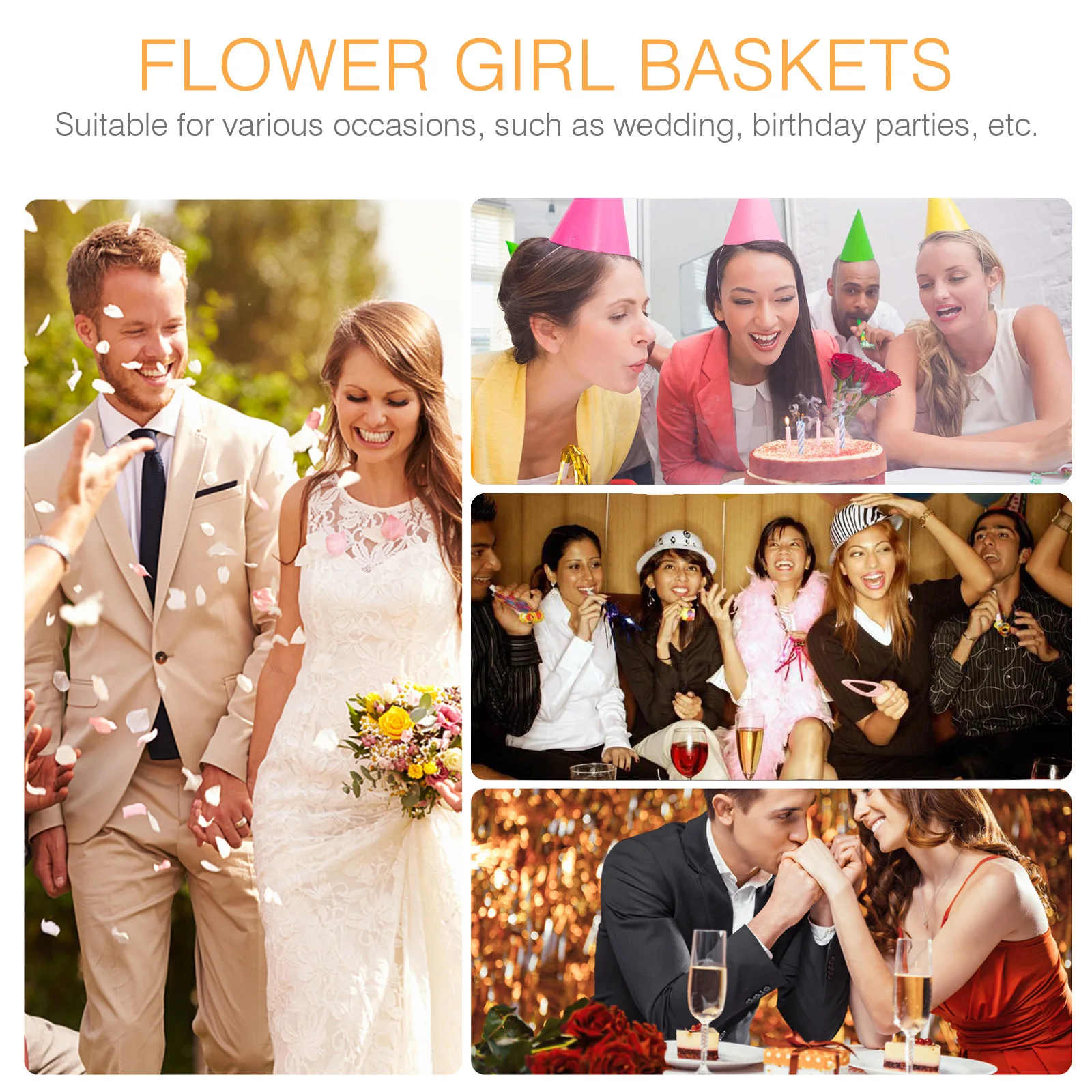 

4pcs Linen Storage Baskets Lightweight Portable Wedding Flower Girl Basket Reusable Candy Bags