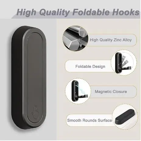 

1/2/3 шт. складные настенные крючки, черные складные настенные крючки из алюминиевого сплава, пригодные для каравана, кемпера, аксессуары для хранения караванов