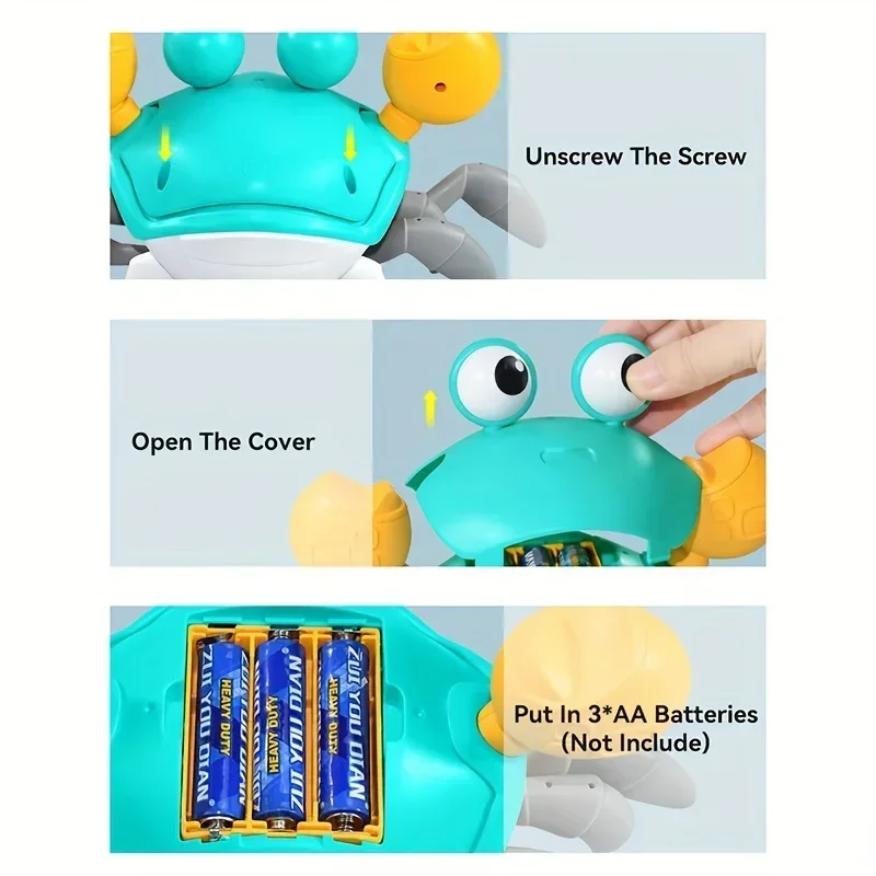 Juguete de cangrejo para gatear, cangrejo de Escape de inducción, mascotas eléctricas, juguetes musicales, juguetes para gatear para niños, juguetes interactivos para niños, regalos