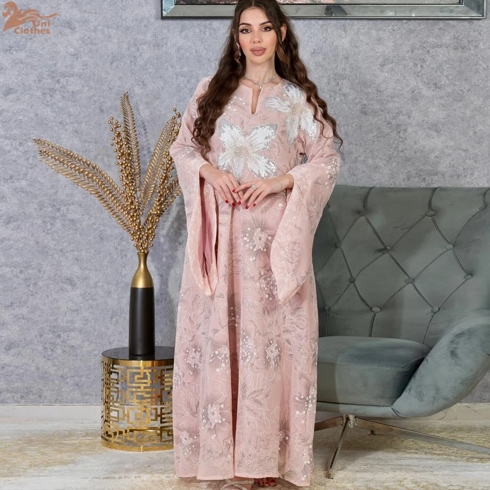 2025 élégant dubaï femmes musulmanes broderie Maxi robe Abaya turquie caftan Jalabiya Caftan robes de soirée Musulmane Femme robes