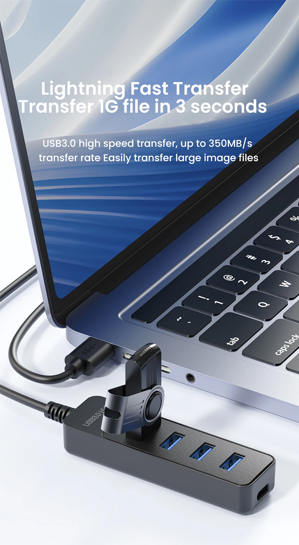 USB 3.0 Netzteil 4-Port Multi USB Splitter Hub USB Hub 2.0 Typ C HUB Mehrere Expander Hohe Geschwindigkeit für Computer Zubehör – Detail 4