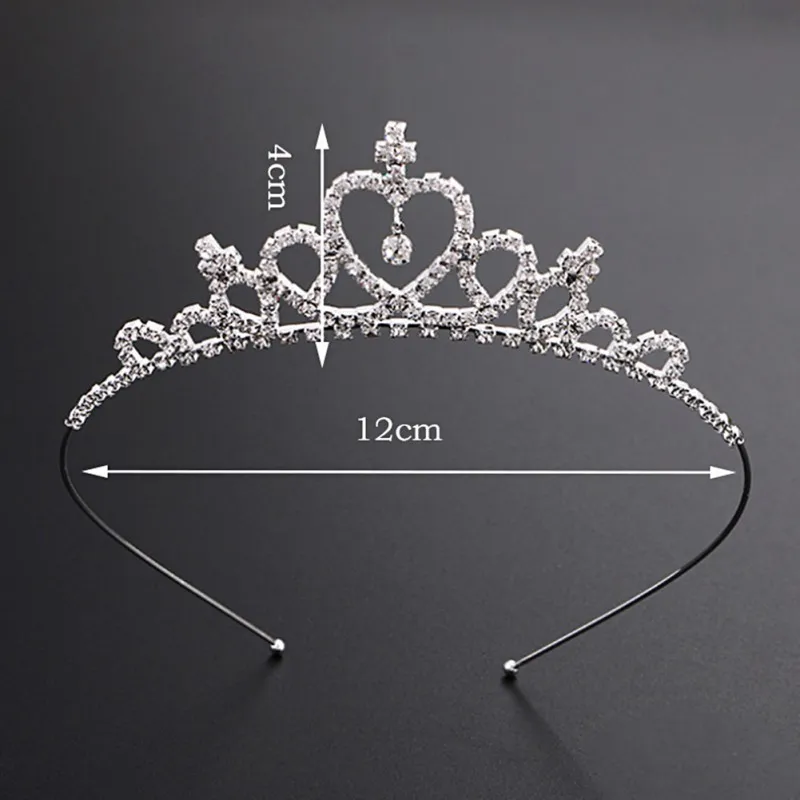 Girls Headwear Romantic Princess Crown for Girls Children Accessories Rhinestone Tiara Kids Birthday Wedding Party Jewelry Gifts