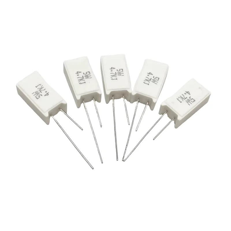 10PCS แนวตั้งซีเมนต์ความต้านทาน 5W 10R/15/22/4/30/33/47/51/100/330/470 โอห์ม 1K10K47K
