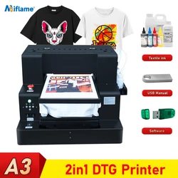 A3 DTG Printer T shirt Printing Machine Bumdle Textile ink set  impresora dtg Direct to Clothing Fabric Printer For Dark Clothes